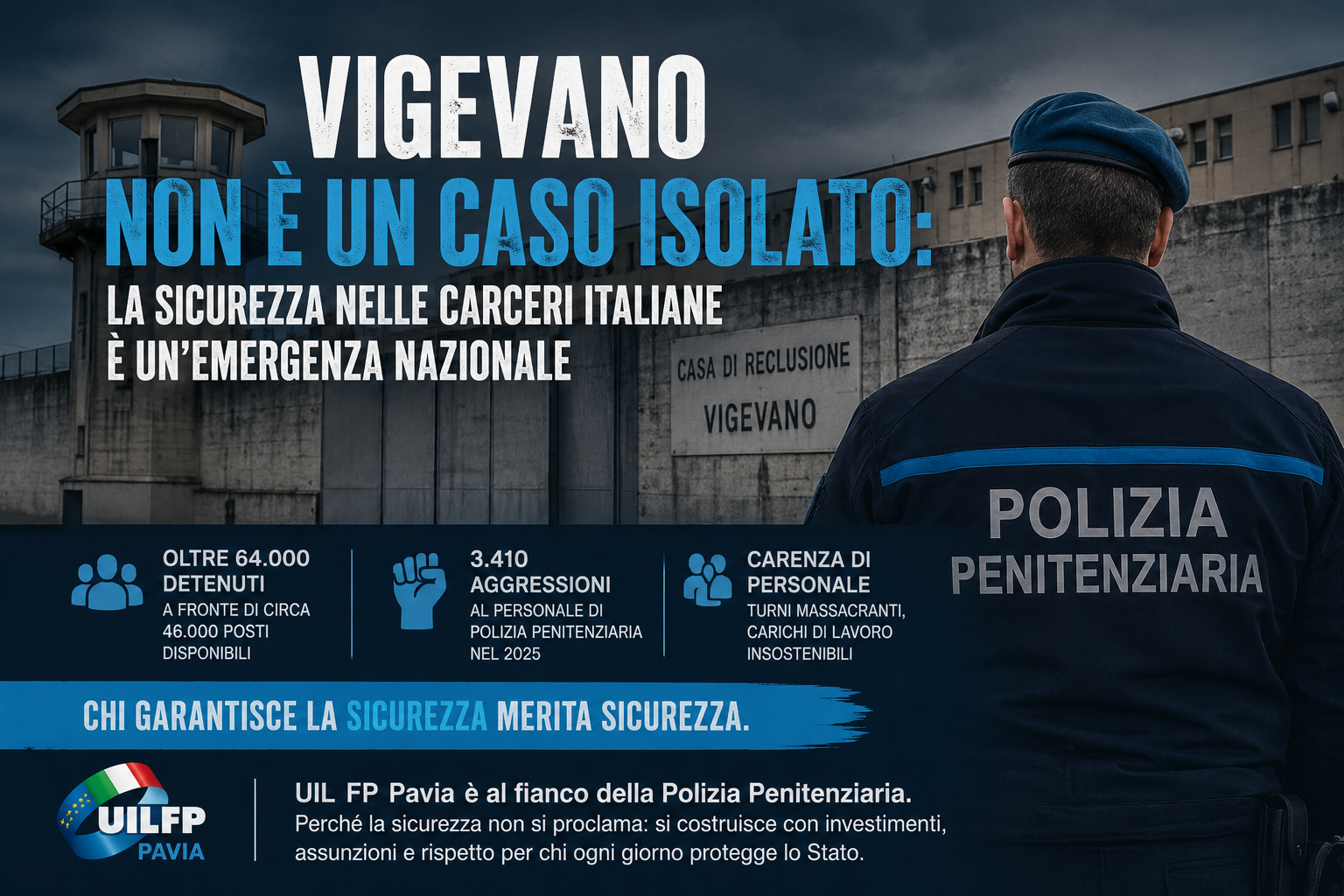 POLIZIA PENITENZIARIA - VIGEVANO NON È UN CASO ISOLATO. È IL RIFLESSO DI UN PROBLEMA NAZIONALE.