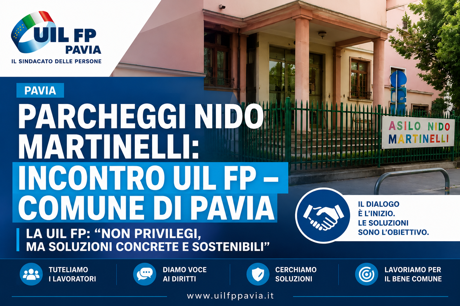 PARCHEGGI NIDO MARTINELLI: CONFRONTO TRA UIL FP PAVIA E COMUNE, IL DIALOGO E' INIZIATO