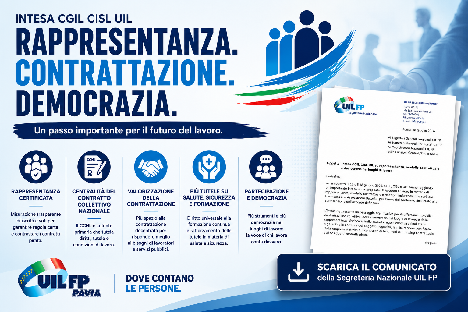 RAPPRESENTANZA, CONTRATTAZIONE E DEMOCRAZIA: L'INTESA CGIL CISL UIL GUARDA AL FUTURO DEL LAVORO